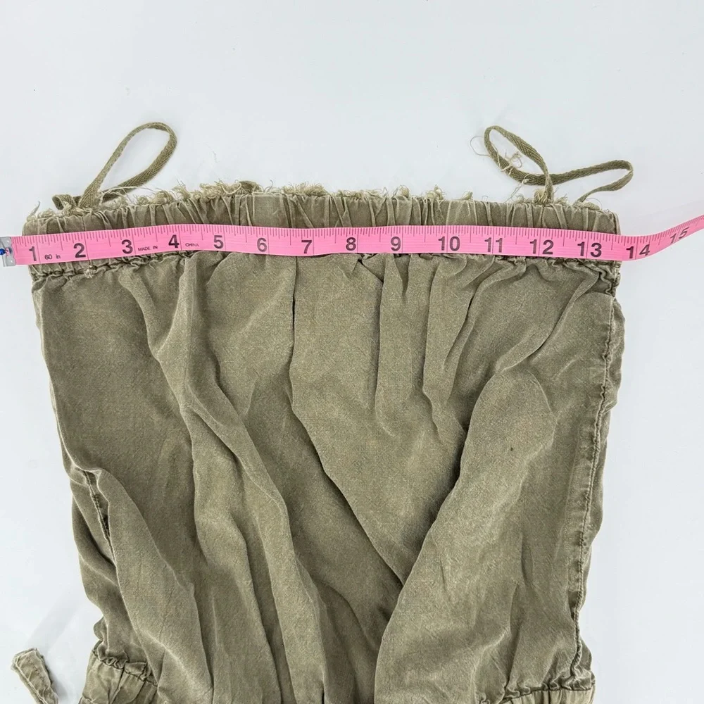Cloth & Stone Strapless Jumpsuit Small Olive Green Boho Anthropologie Style - Picture 7 of 7